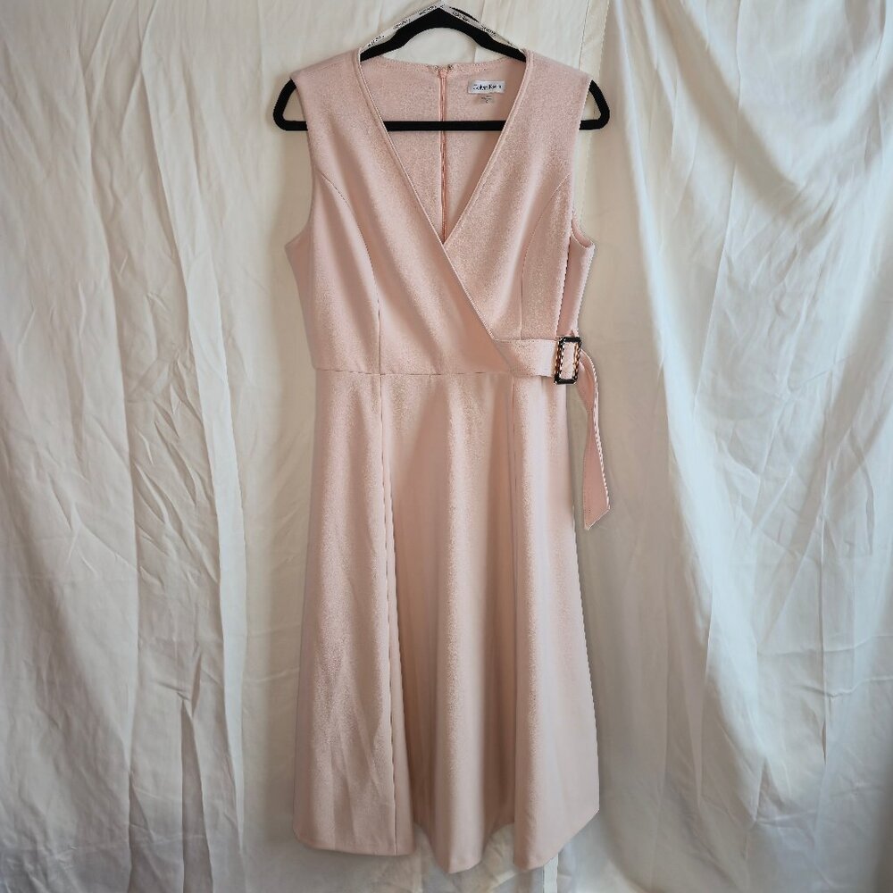 Calvin Klein Belt Trim A-Line Dress